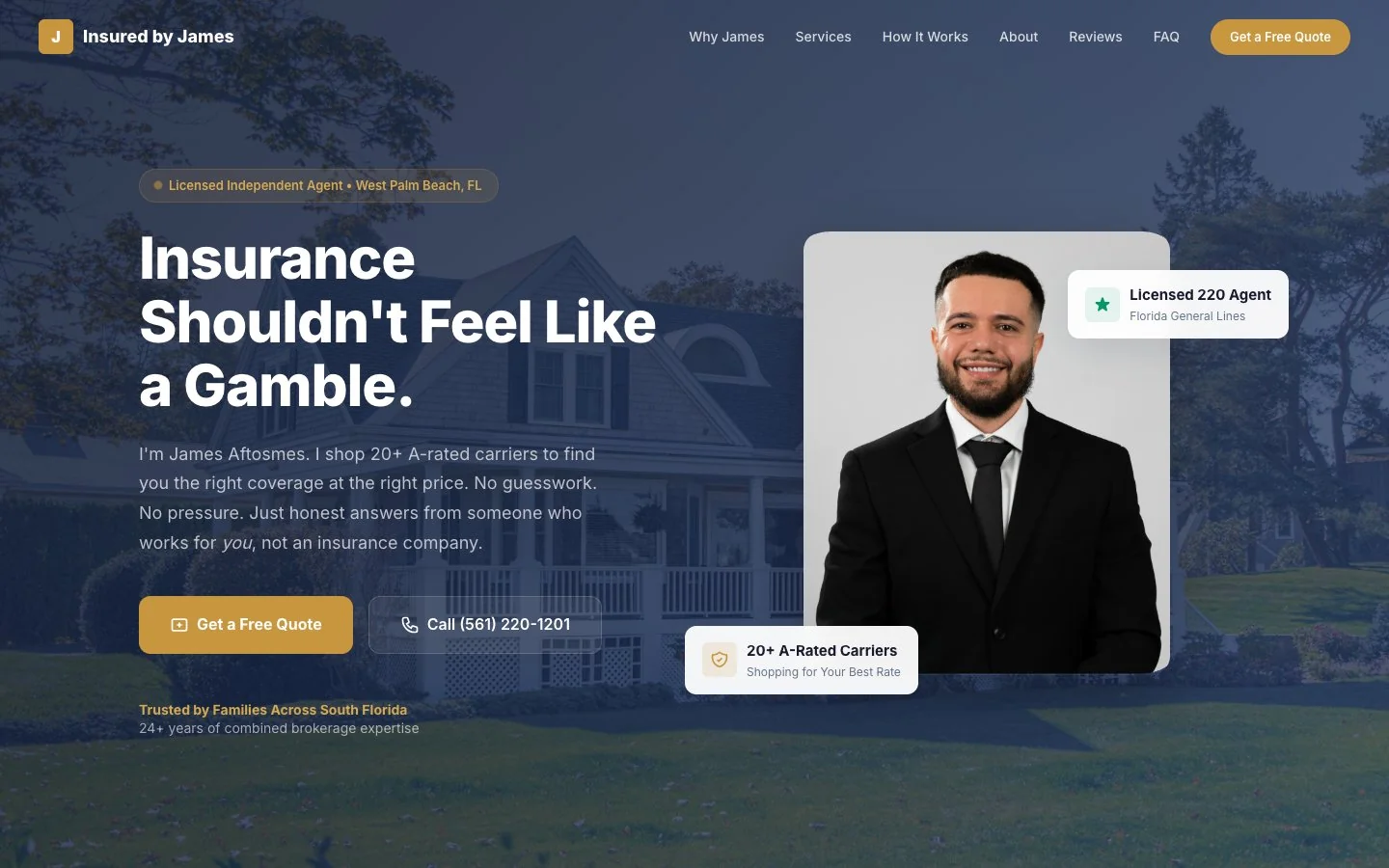 Insured by James website hero